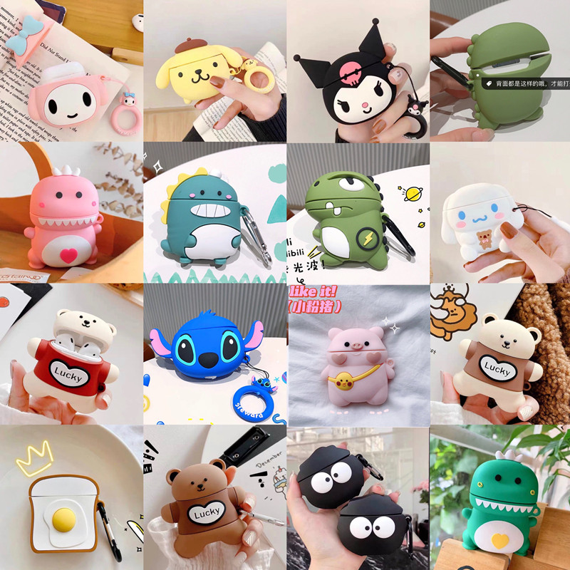 Apply Baseus times Thunder W04 Cartoon Silicone Anti-Fall W04pro Wireless Bluetooth Headphone Cover Softshell Full Bag woman