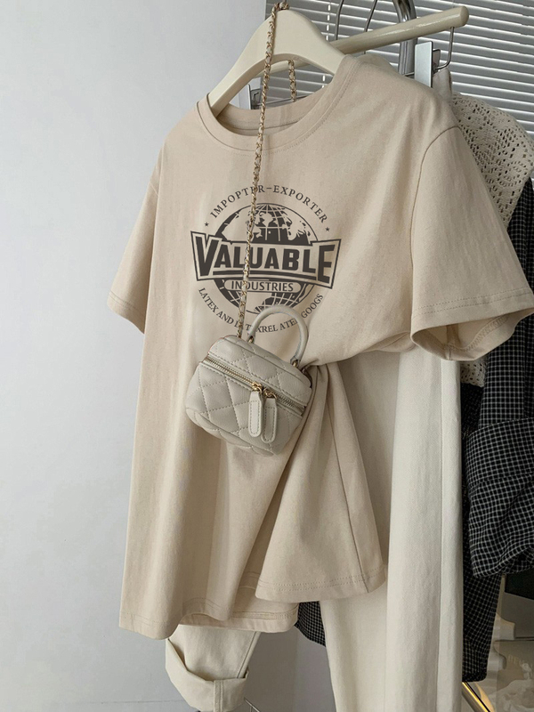 Pure Cotton Short-Sleeve T-Shirt for Women, 2026 Summer New Design, Stylish and Fashionable, Slim-Fit, Loose Half-Sleeve Top