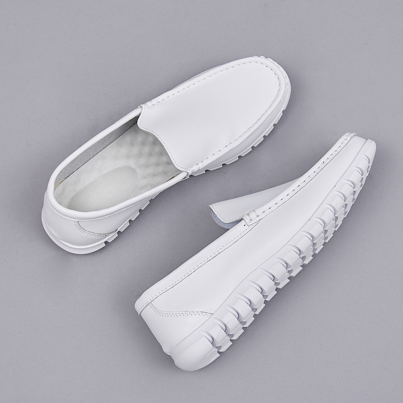 Spring and Summer Men's Nurse Shoes, Hollow and Breathable, Doctor's Soft-Soled Leather Shoes, Hospital Genuine Leather, Non-Tiring, Slip-On White Shoes Spring and Summer Men's Nurse Shoes, Hollow and Breathable, Doctor's Soft-Soled Leather Shoes, Hospital Genuine Leather, Non-Tiring, Slip-On White Shoes