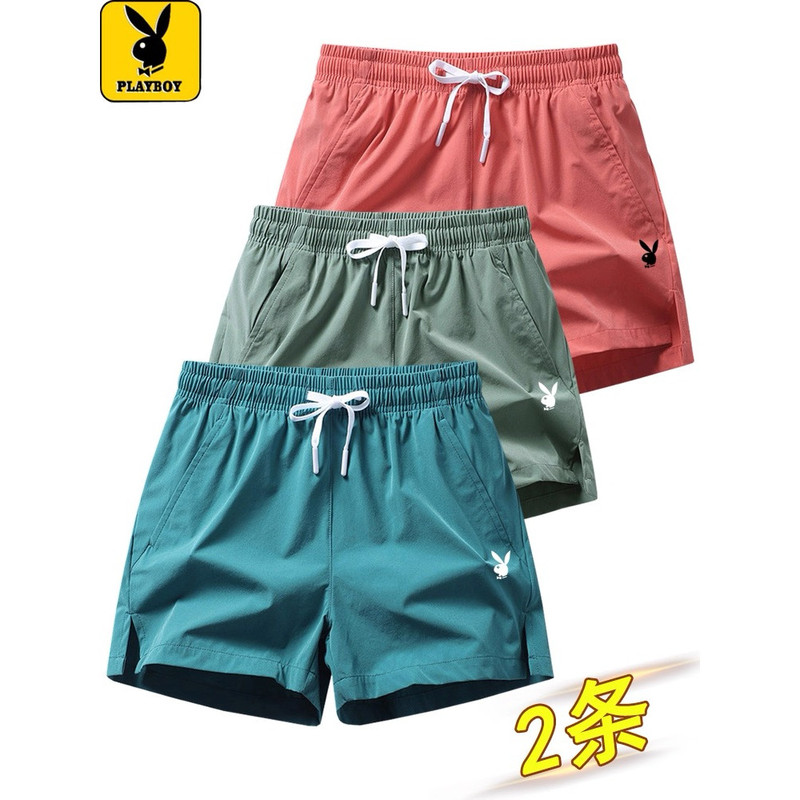 Playboy Shorts Men's Summer Loose Large Size Sports Cool Pants 2025 New Sports Three-Quarter Pants Thin