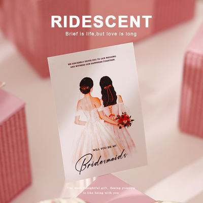 Hand-painted bridesmaid and best man thank-you cards, invitation cards, best friend and brother hand cards, wedding speech cards, greeting cards