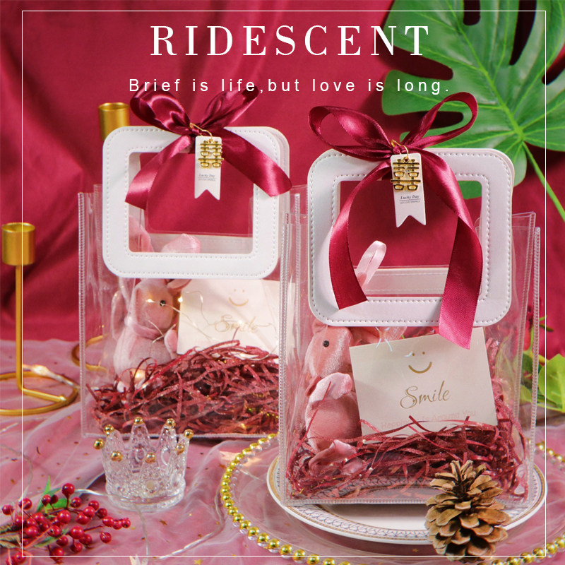 ins wind transparent gift bag souvenir box high-grade hi sugar box return gift tote bag birthday gift bag New Year's Day
