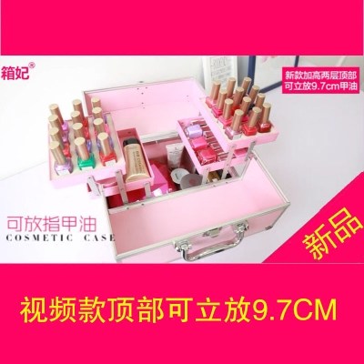 大容量专业化妆收纳包美甲发纹绣半工具箱便携随身整理化妆箱