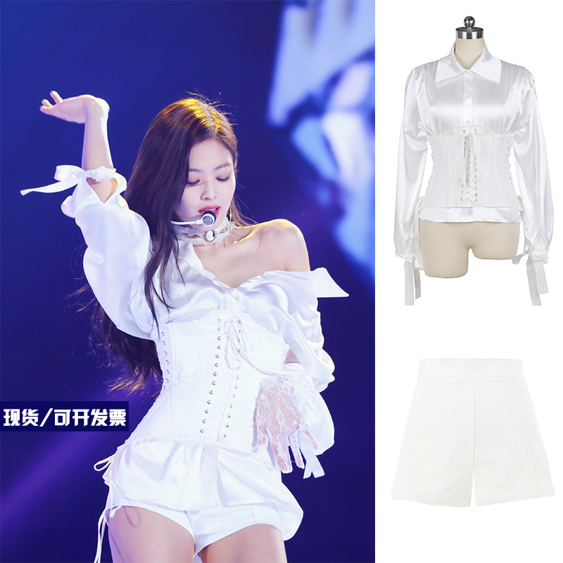 Blackpink Jennie Same Style Girl Group Performance Outfit Jazz Stage Costume Music Show Outfit Set