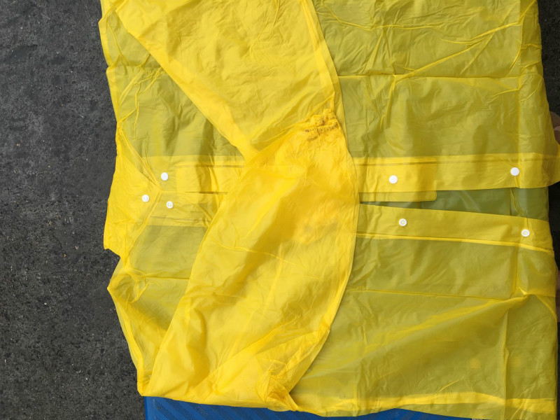 Transparent disposable two-piece raincoat Outdoor mountaineering travel front open snap raincoat Home portable unisex