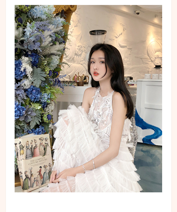 Fancyism đầu thu một chiếc váy chữ 2018 mới mùa thu khí chất Slim eo cao lưới sang trọng đầm đầu thu đầm xòe