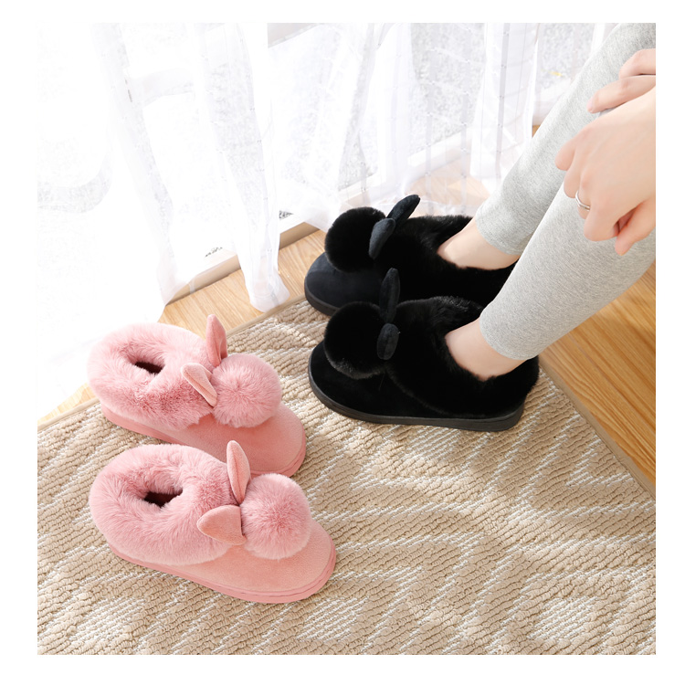Túi xách mùa đông 2018 mới với nam và nữ dép cotton ấm đôi vài tháng sau sinh sang trọng dễ thương tại nhà trong nhà - Trang chủ dép đi trong nhà lock&lock