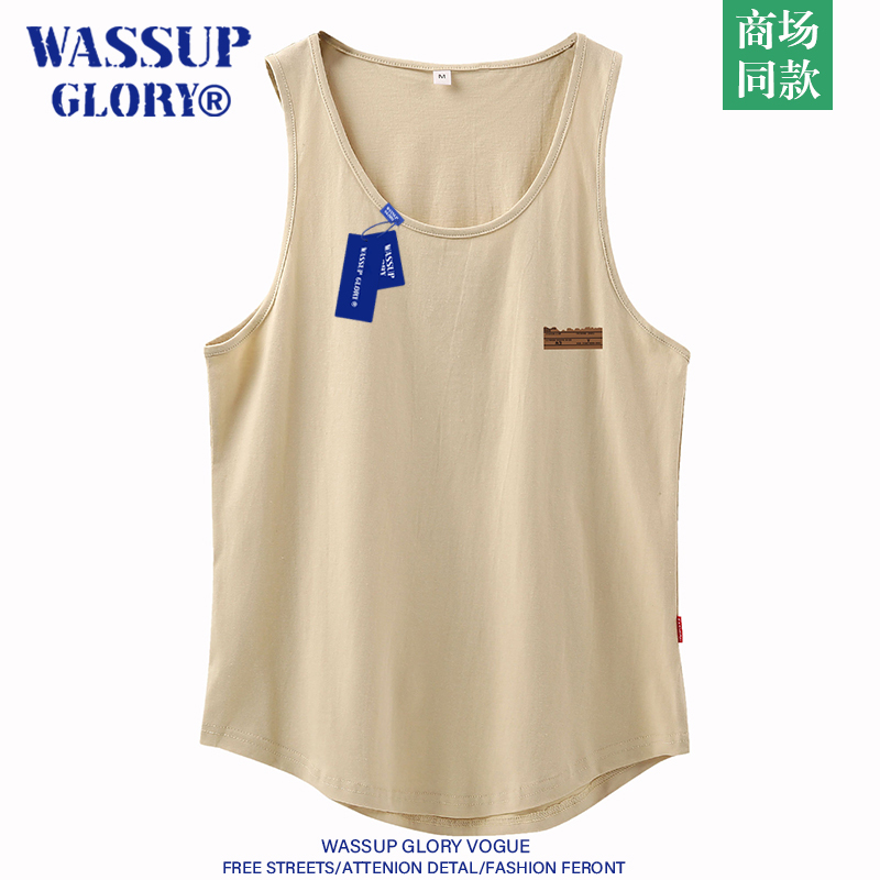 Wassup Glory American Retro Sleeveless T-Shirt for Boys, Summer Thin, Loose, Breathable, Pure Cotton Sports Vest Wassup Glory American Retro Sleeveless T-Shirt for Boys, Summer Thin, Loose, Breathable, Pure Cotton Sports Vest