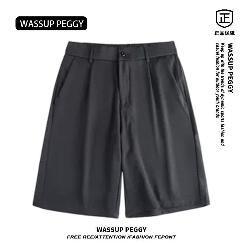 Wassup Peggy New Style Suit Shorts for Men, Summer Straight Wide-Leg Drapey Loose Casual Five-Point Pants Wassup Peggy New Style Suit Shorts for Men, Summer Straight Wide-Leg Drapey Loose Casual Five-Point Pants