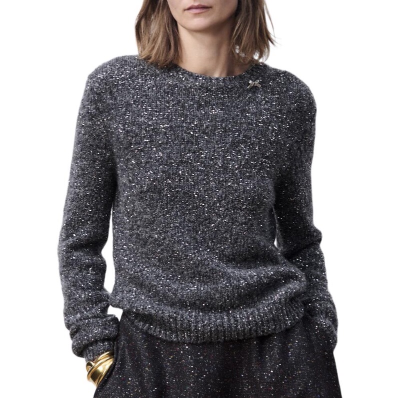 Xiaopang Genuine Dior Dior Special Offer Long-Sleeved Sweater with Sequin Embroidery for Women 624S57A1E32 Xiaopang Genuine Dior Dior Special Offer Long-Sleeved Sweater with Sequin Embroidery for Women 624S57A1E32