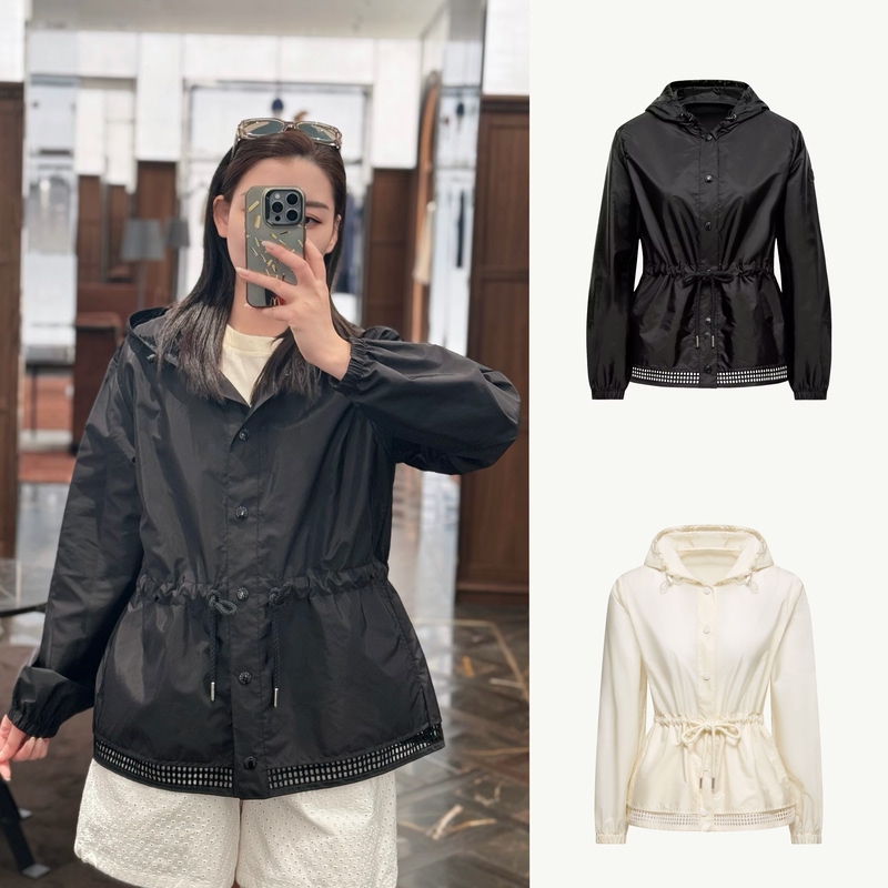 Xiaopang Genuine Moncler 26Ss Women's Rochebonne Hooded Cut-Out Windbreaker Jacket