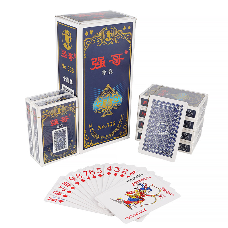 100 pairs of authorized original Qiang Ge Poker 555 model full box 10 pairs of cheap special price solitaire cards