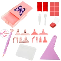 Розовая бабочка бриллиантовая блюда (№ 4) набор