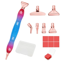 (Звездное небо красное) + Розовое золото с резьбой, 6 головок + Глина