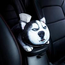 Car center armrest box cushion set interior universal cute cartoon Volkswagen BMW fabric seat belt shoulder pads