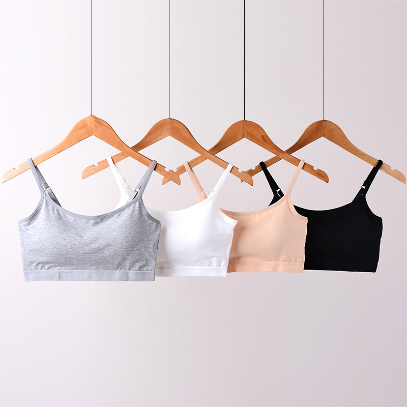 Small camisole wrapped chest women's tube top with chest pads base thin bra short anti-glare cotton underwear women's summer