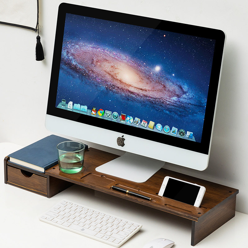 Office Mat High Solid Wood Desktop Desktop Computer Screen Screen Heightening Rack Shelve Shelf Base