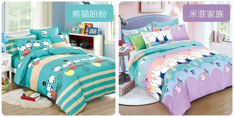 Phim hoạt hình bốn mảnh ký túc xá bông cotton 1.5 m tấm ga trải giường quilt cover 1.2 trẻ em bộ đồ giường ba mảnh set 4 bộ chăn ga gối đệm cute