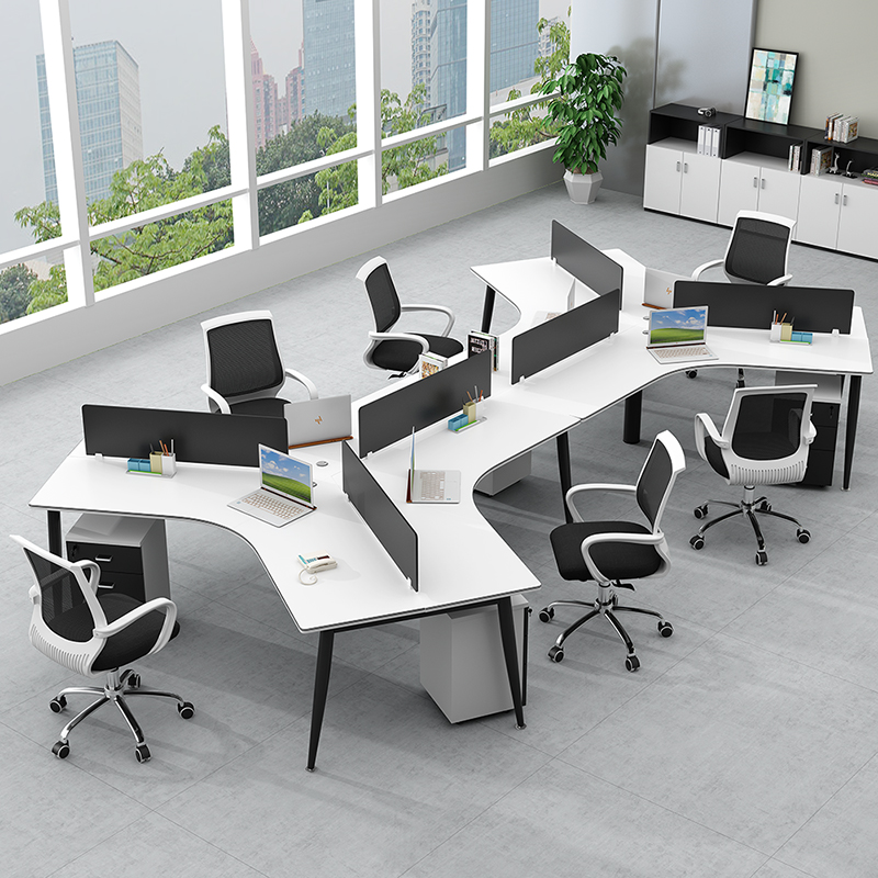 Staff office desk and chair combination 3 6 people office furniture Simple modern screen card seat computer staff table