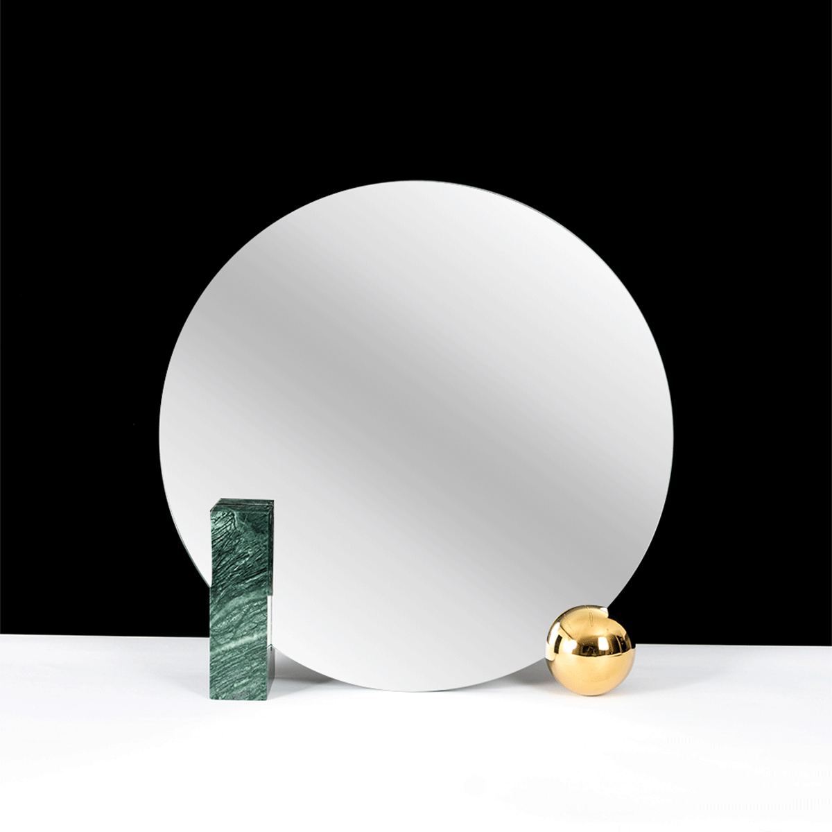 Valley & Geometric Round Designer Marble Dresser Light Luxury Art B&B Hotel Tabletop Makeup Mirror