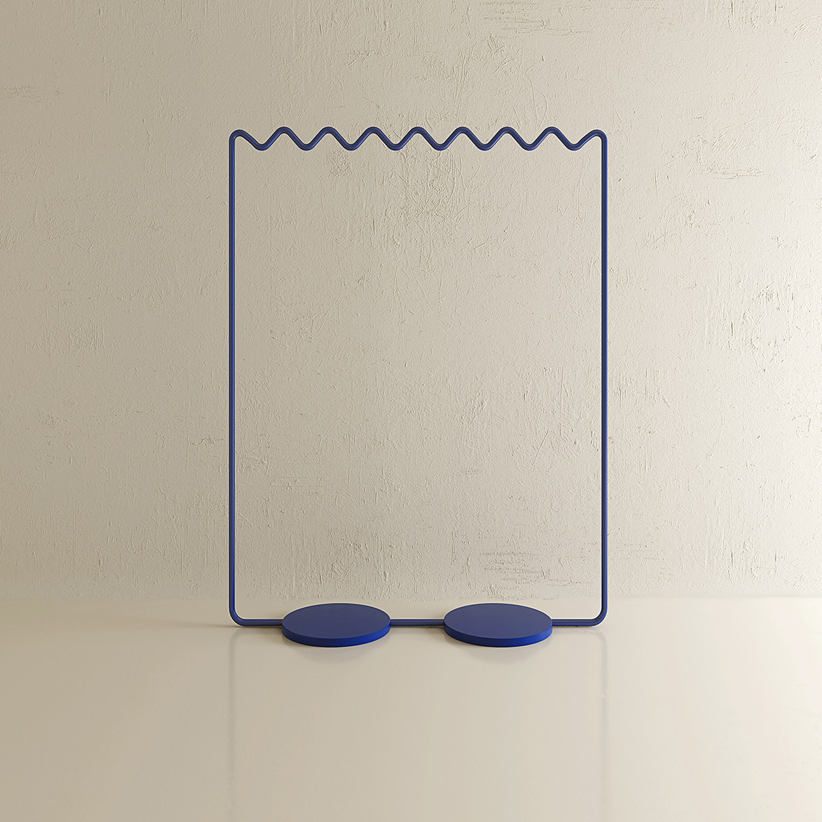 Nordic bedroom floor-to-ceiling coat rack hanger Klein blue decorative rack fashion art wave hanger art