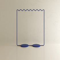 Nordic bedroom floor-to-ceiling coat rack hanger Klein blue decorative rack Fashion art wave hanger art