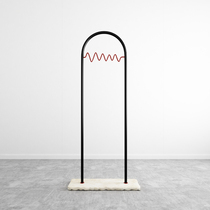 Valley and simple fashion designer style coat rack arched wave bedroom floor-to-ceiling hanger Nordic marble seat
