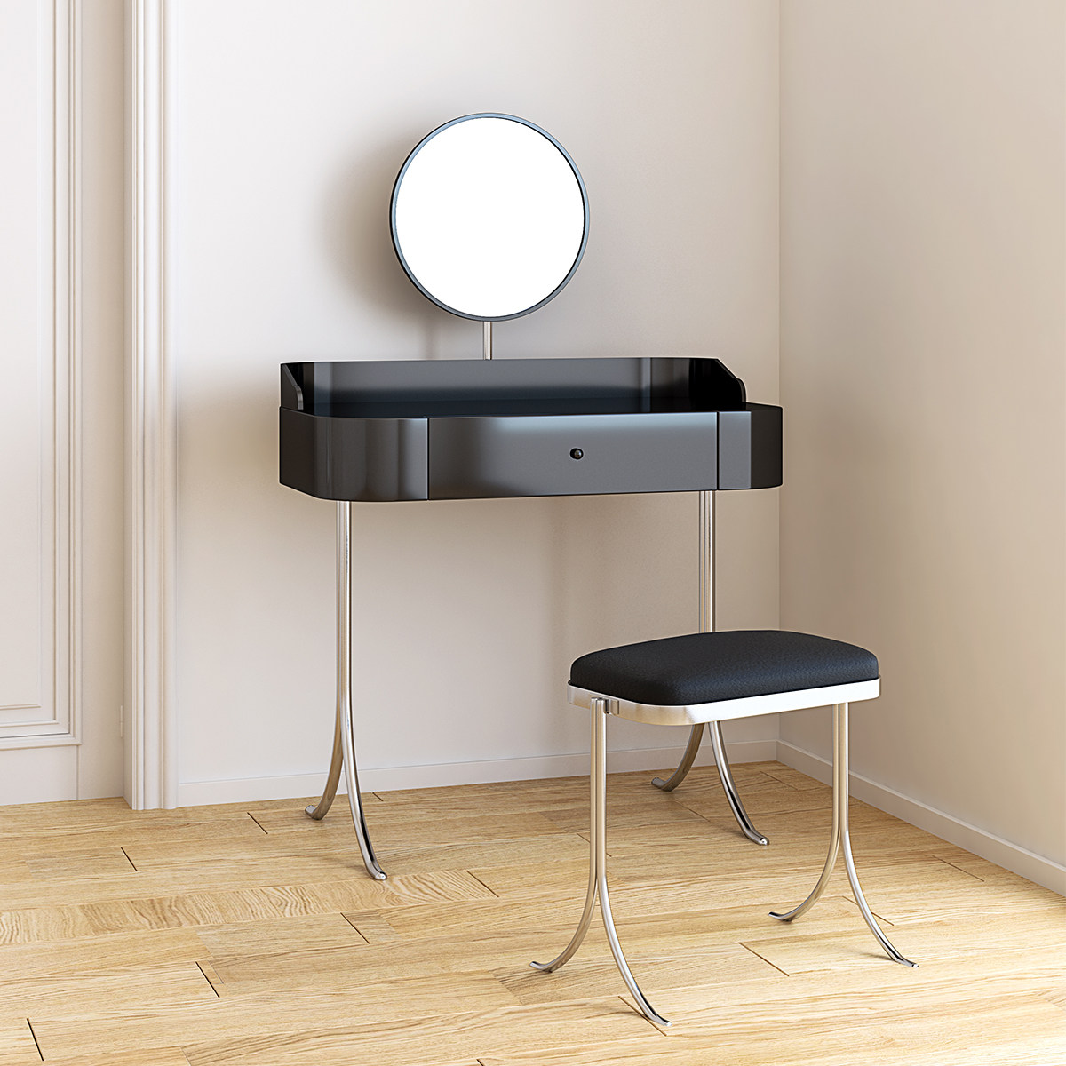 Valley and metal Bauhaus Style Makeup Desk Bedroom size family Bedroom Makeup Table Makeup Tables Ins style