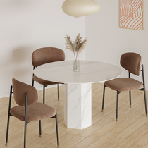  Valley and simple modern marble dining table Italian light luxury round table Creative home restaurant double dining table Nordic