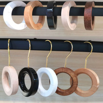 Clothing store s hook jeans wooden ring hook Scarf bag ring Wooden ring with magnet round S hook hanging pants hook