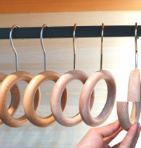 Wooden circle scarf rack round hook clothing store jeans S hook trouser hook towel bag with hook rack