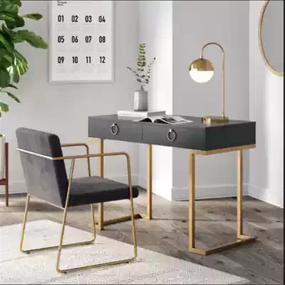 Nordic light luxury solid wood desk Girl computer desk Bedroom solid wood simple home study student learning desk minimalist