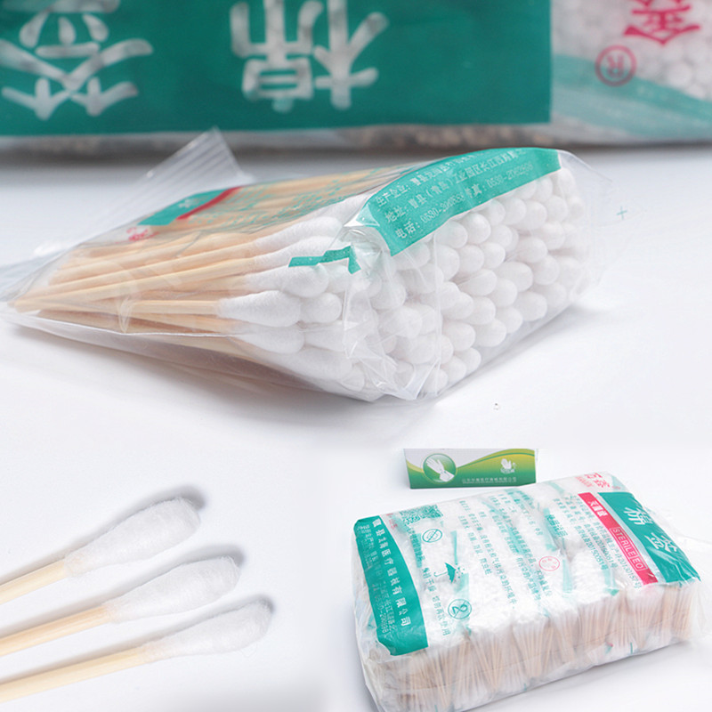 耳鼻喉袋装棉签 化妆无菌棉签一次性灭菌木签棉棒美容棉小包装8cm