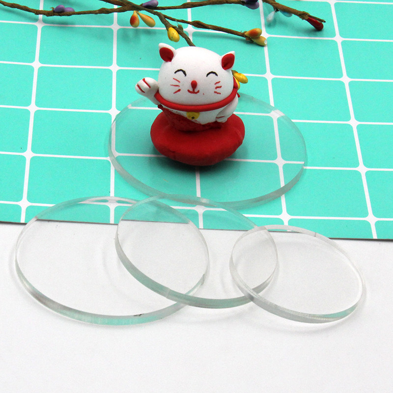 Acrylic base transparent round rubber stamp accessories super light clay soft clay handmade DIY doll base