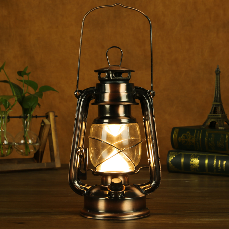LED Retro Coal Oil Lamp Charging Old-fashioned Coal Oil Lamp Camping Tent Light Multifunction Emergency Floodlight Shooting Props Pendulum