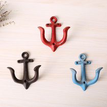 Nordic creative hook personalized iron anchor wall hanging coat hook doorway entrance wall key rack light luxury storage rack