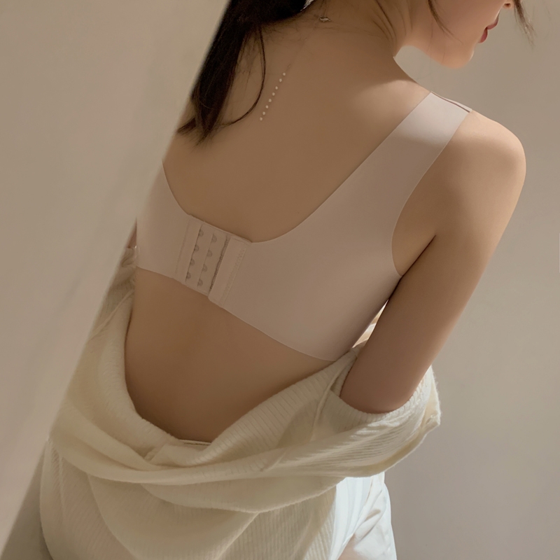 Japanese naked indefinite underwear summer bra gathers large steel-free ring adjustment type of breast and half cup bra