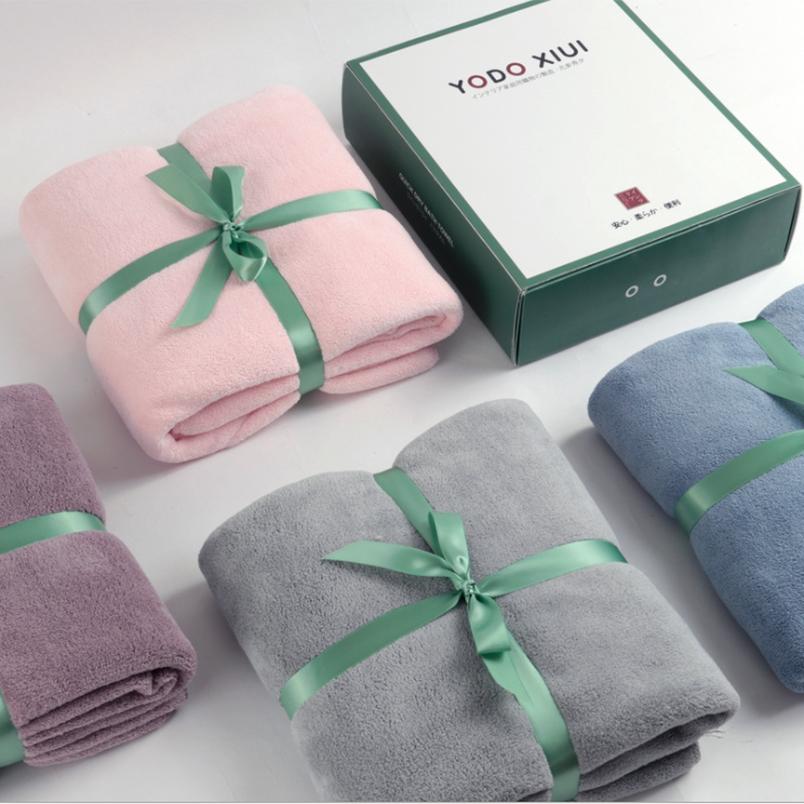 Yodo xiui super absorbent soft adult household men and women tube top couple thickened and enlarged bath towel gift box