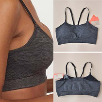 Thin shoulder strap yoga underwear sports bra chest chest gray sports bra simple without steel ring big chest show little girl