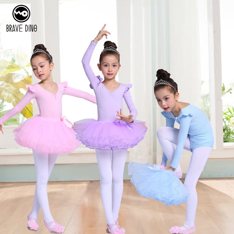 Child dance dress female Chinese dance dress rehearslate Girl Spring Long Sleeve Two-piece Ballet Dancer Dress Summer