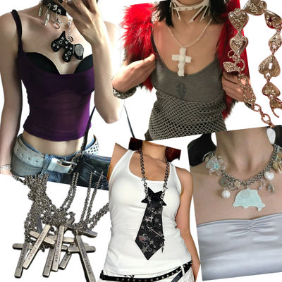 Necklace Collection: Men's and Women's Double-layer pendant hoodie chains, versatile, unique and niche Gothic dark pendant accessories