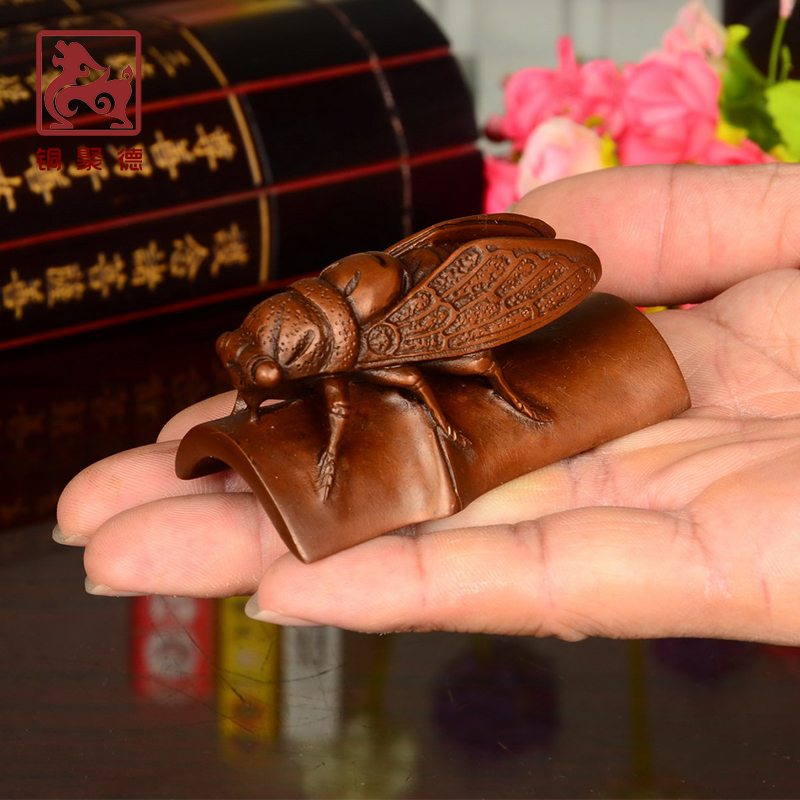 Copper Jude Study Four Treasures Pure Copper Paperweight Red Copper Calligraphy Town Ruler Antique Practical Student Study Ornament