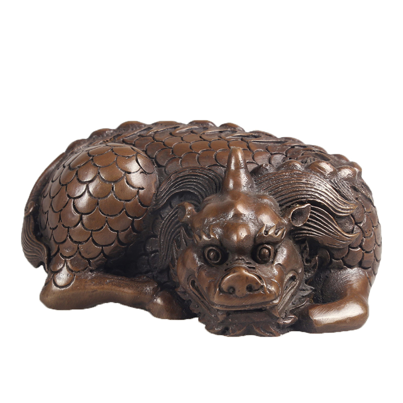 Bronze Polyd Pure Bronze Isbeast Town Paper Creative Calligraphy Imitation Ancient Press Ruler Wenfang Qab Calligraphy Supplies Gift