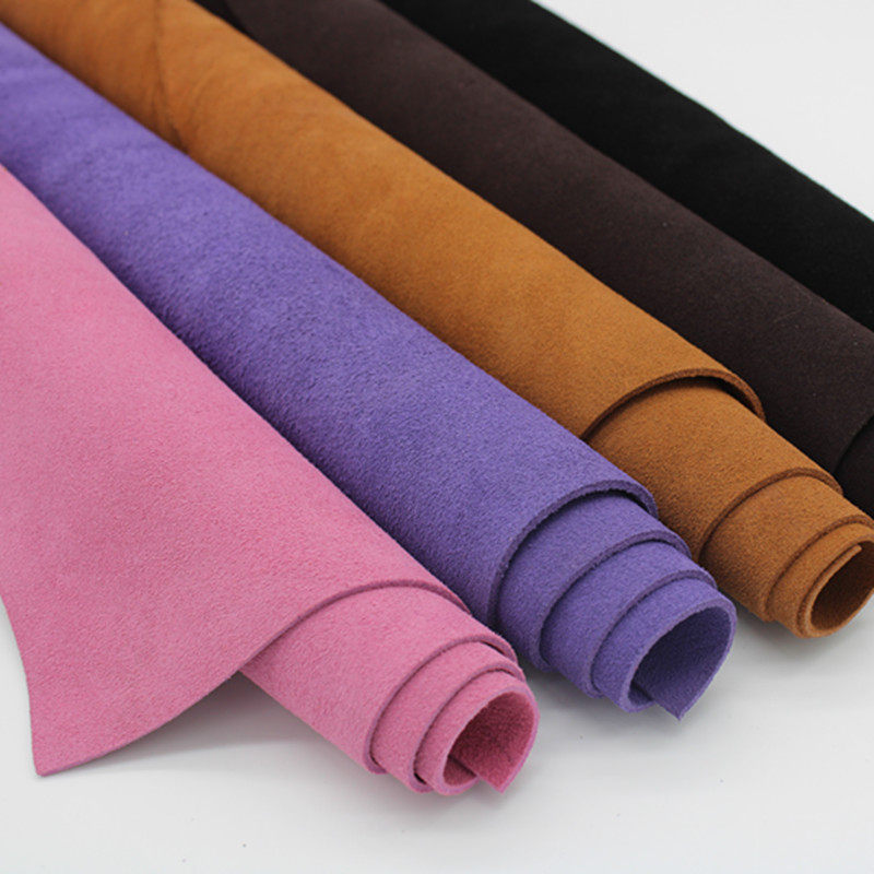 Cowhide leather material Leather turned fur double-sided velvet Black leather material Brown suede DIY handmade leather material
