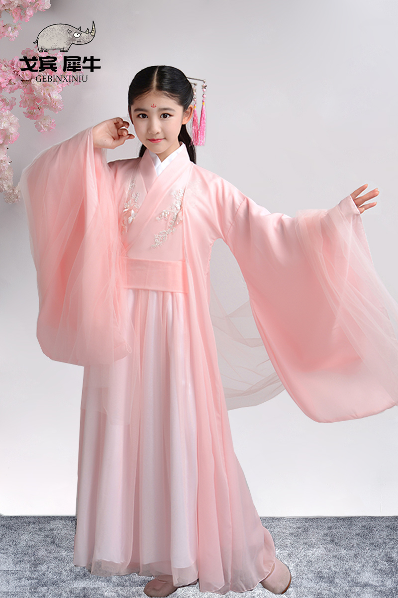 Trẻ em của Han quần áo mùa hè mỏng cô gái thở cô gái 12 tuổi học sinh tiểu học phong cách Trung Quốc cũ chiếc váy cô gái quần áo han chiếc váy mùa hè.