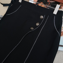Urban upstart temperament beautiful thin black high waist straight skirt long hip one-step skirt