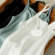 Pure collectable three-color satin genuine silk acetate small harness vest woman sleeveless V collar bottom blouse