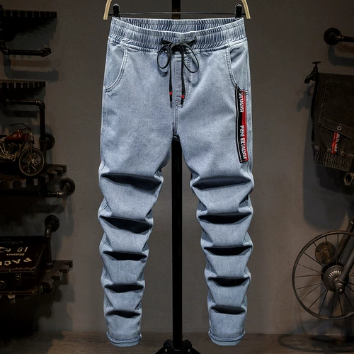 贝勒犀牛 Осенние джинсы, многоцветные штаны, эластичная талия, подходит для подростков