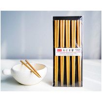 Lightweight and environmentally friendly Japanese imported household solid wood chopsticks dishwasher Poohan Pine without paint and wax 5 pairs