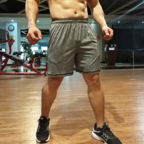 Sports running shorts Mens summer loose quick-drying aerated fitness training five-point pants Gray stretch thin shorts